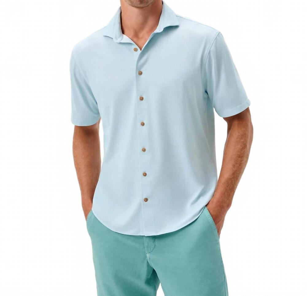 NEW JOHNNIE-O breck printed solid knit shirt in sardinia